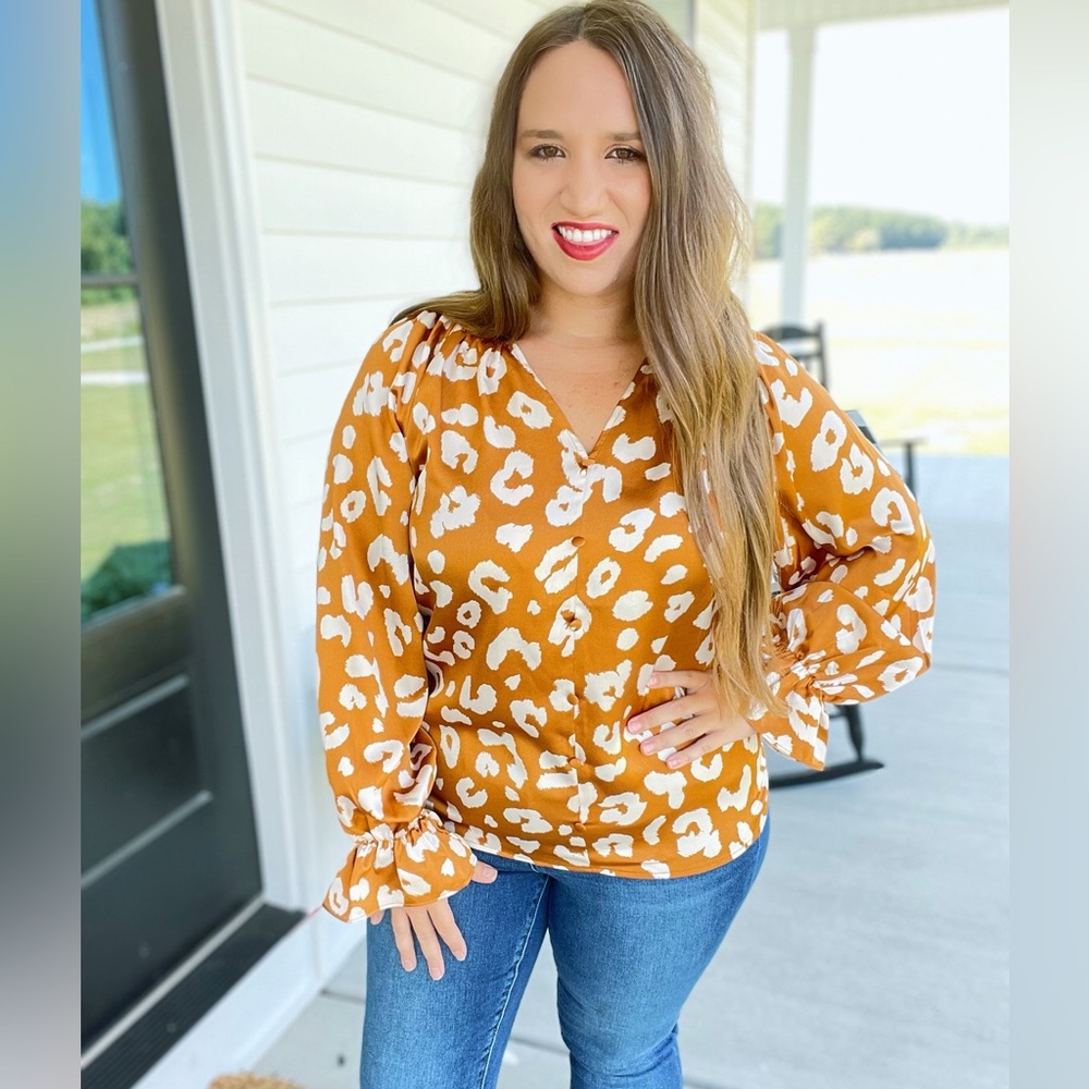 Toffee Leopard Print Top